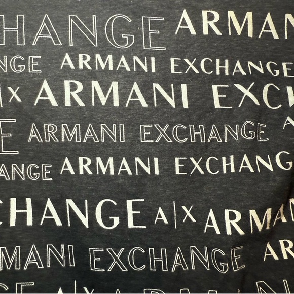 Armani Exchange Men's Black and White T-Shirt A/X Logo XL V-Neck Collar Std Fit - Picture 5 of 6